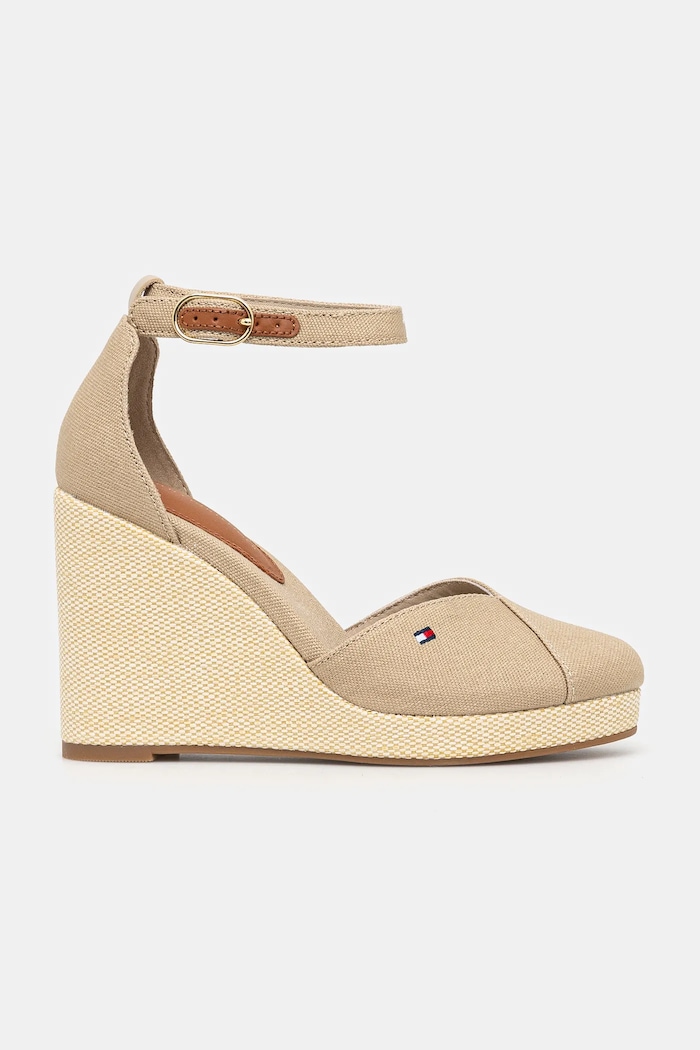 Espadrilky Tommy Hilfiger FLAG HIGH WEDGE ESPAD CLOSED TOE FW0FW08494 béžová SS25