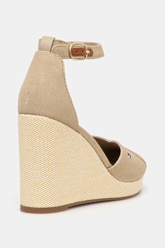 Boty Espadrilky Tommy Hilfiger FLAG HIGH WEDGE ESPAD CLOSED TOE FW0FW08494 béžová
