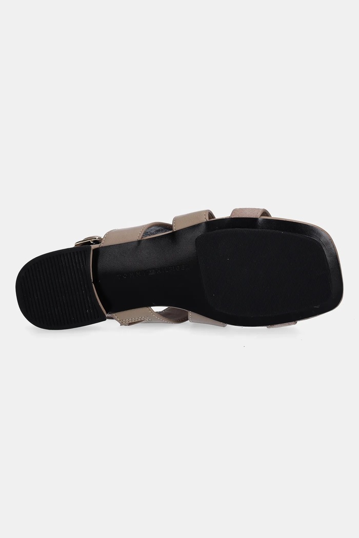 Tommy Hilfiger sandały skórzane LEATHER & SUEDE FLAT SANDAL FW0FW08507 beżowy