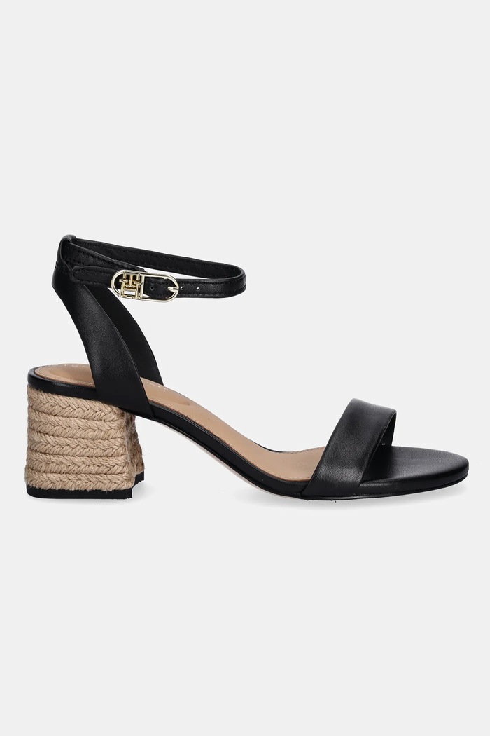 Tommy Hilfiger sandały skórzane LEATHER ANKLE STRAP ESPAD SANDAL FW0FW08533 czarny SS25