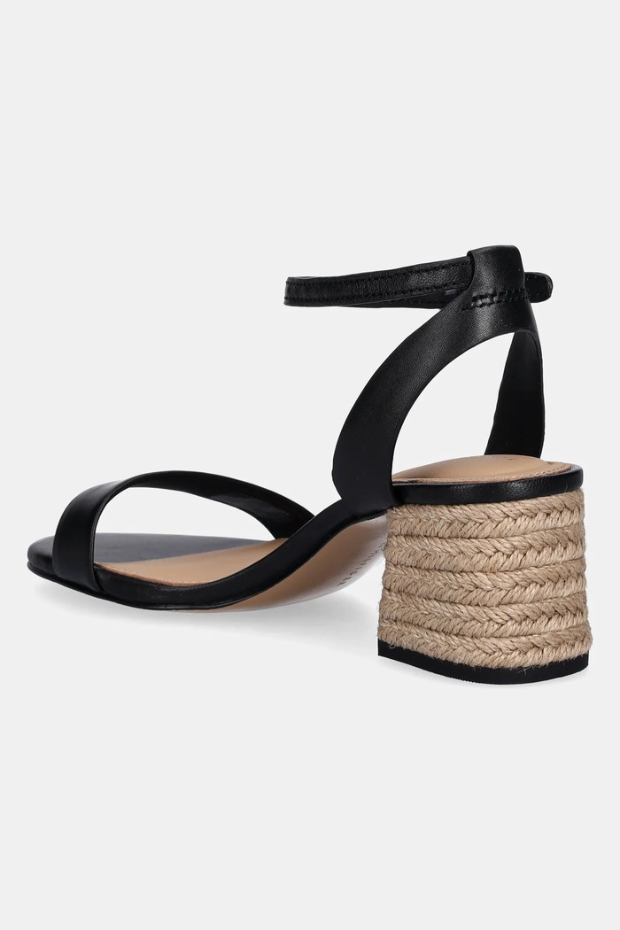 Obuwie Tommy Hilfiger sandały skórzane LEATHER ANKLE STRAP ESPAD SANDAL FW0FW08533 czarny