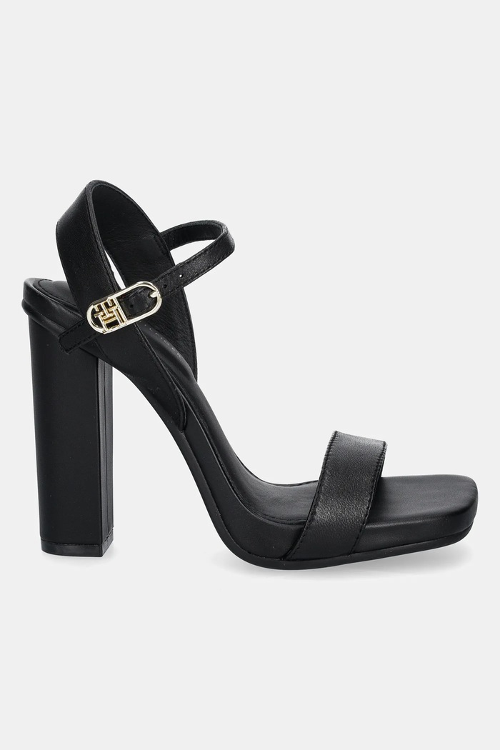 Tommy Hilfiger bőr szandál HIGH HEEL LEATHER SANDAL FW0FW08534 fekete SS25