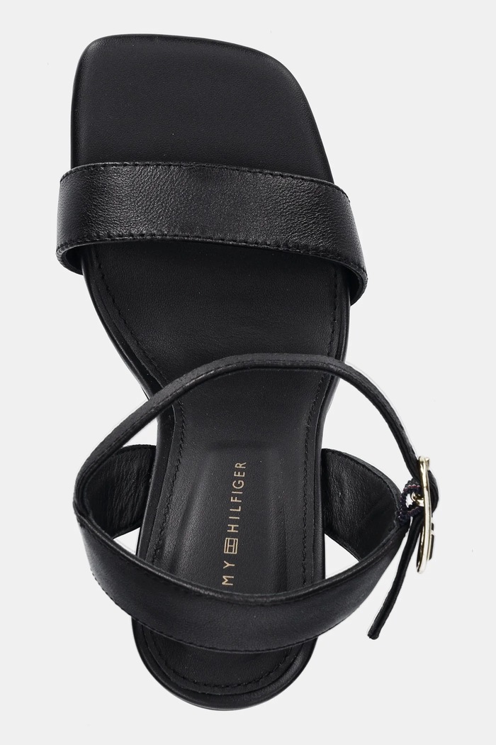 Tommy Hilfiger bőr szandál HIGH HEEL LEATHER SANDAL fekete FW0FW08534