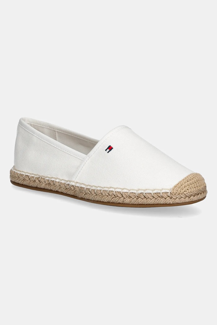 Tommy Hilfiger espadryle damskie FLAG CANVAS ESPADRILLE tekstylny biały FW0FW08541