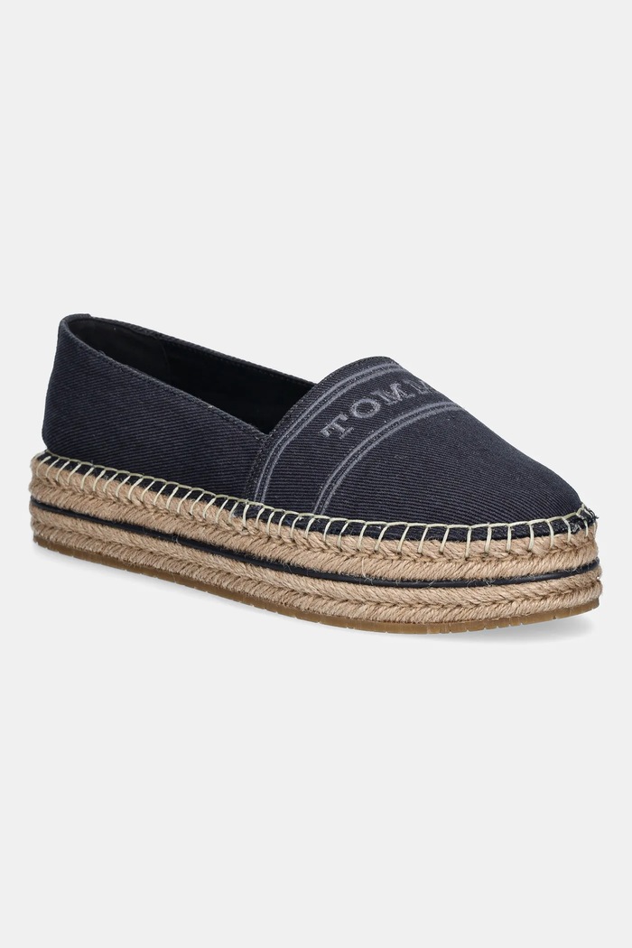 Tommy Hilfiger espadrile DENIM PLATFORM ESPADRILLE textil bleumarin FW0FW08543