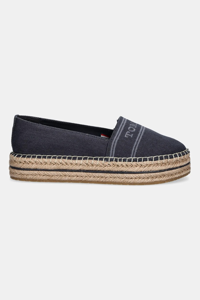 Tommy Hilfiger espadrile DENIM PLATFORM ESPADRILLE FW0FW08543 bleumarin SS25