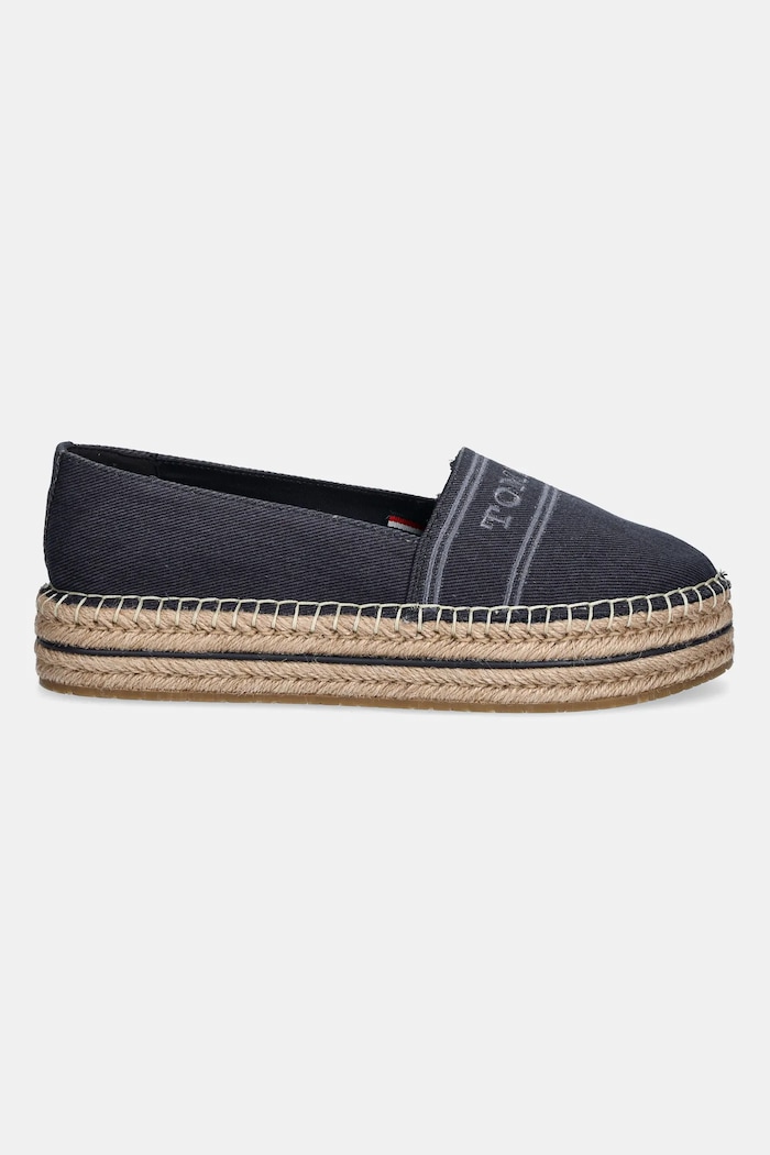 Tommy Hilfiger espadrile DENIM PLATFORM ESPADRILLE FW0FW08543 bleumarin SS25