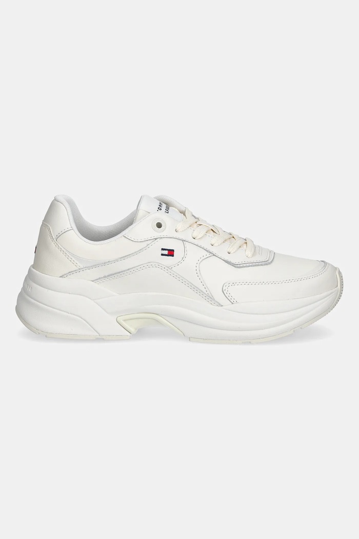 Δερμάτινα sneakers Tommy Hilfiger IM INES CHUNKY SNEAKER FW0FW08556 λευκό SS25