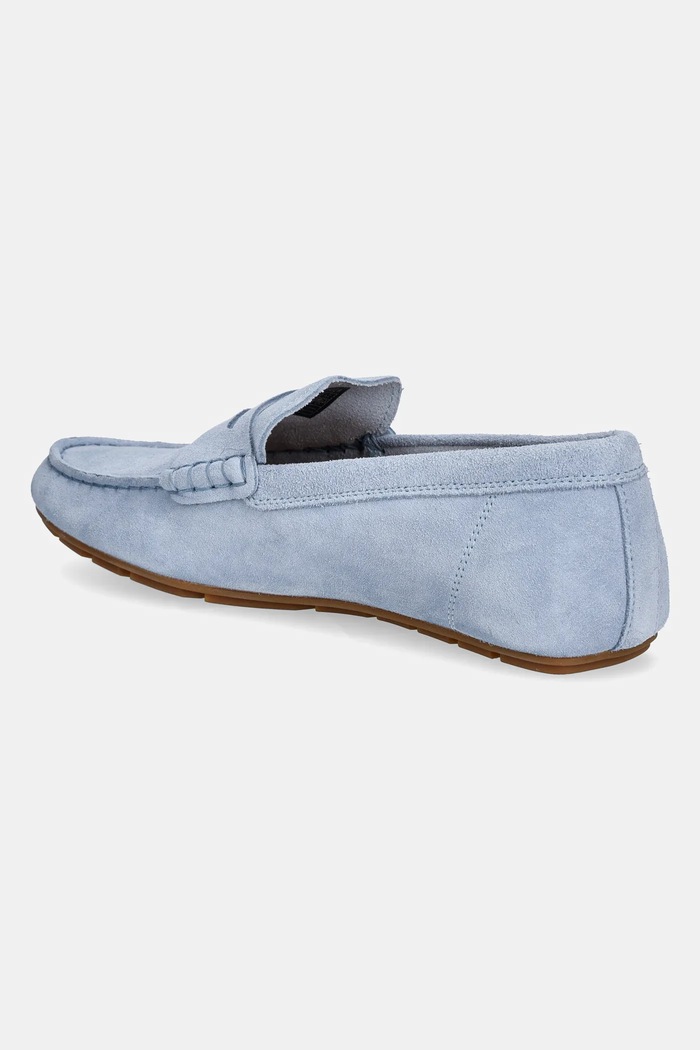 Obuwie Tommy Hilfiger mokasyny damskie zamszowe FLAG SOFT SUEDE DRIVER LOAFER FW0FW08558 niebieski
