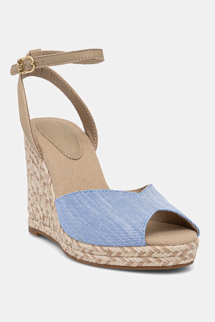Sandale Tommy Hilfiger CHAMBRAY HIGH WEDGE ESPADRILLE tekstil plava FW0FW08588