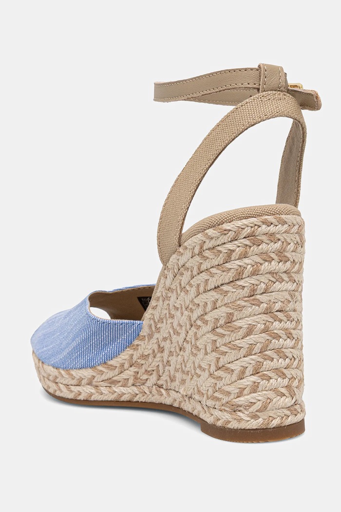 Obuća Sandale Tommy Hilfiger CHAMBRAY HIGH WEDGE ESPADRILLE FW0FW08588 plava