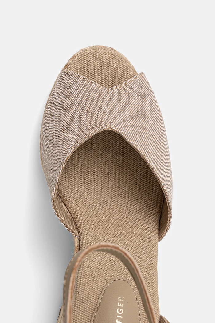 Sandale Tommy Hilfiger CHAMBRAY HIGH WEDGE ESPADRILLE bež FW0FW08588