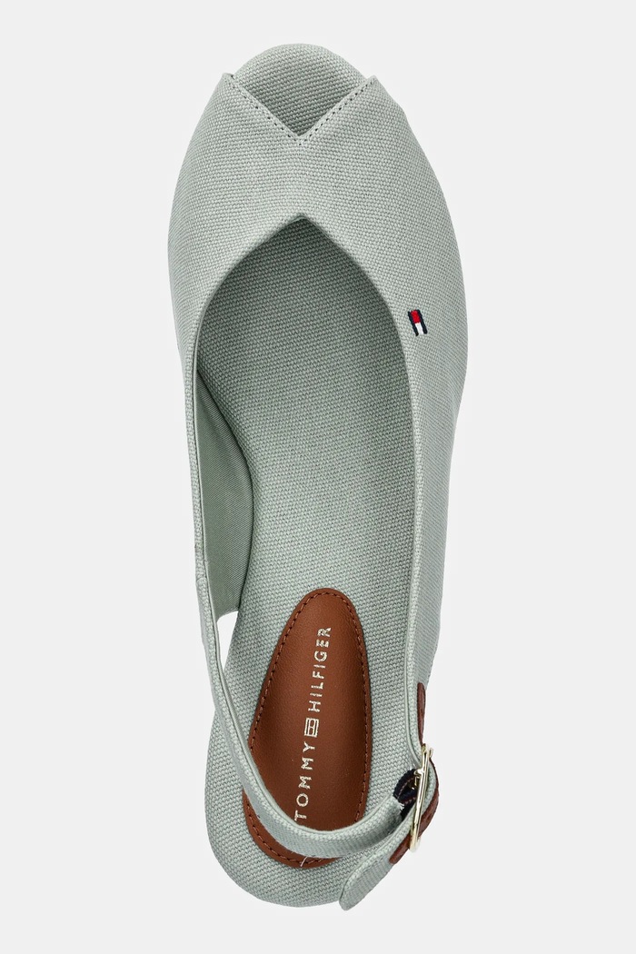Sandali Tommy Hilfiger FLAG MID WEDGE ESPAD SLINGBACK zelena FW0FW08595