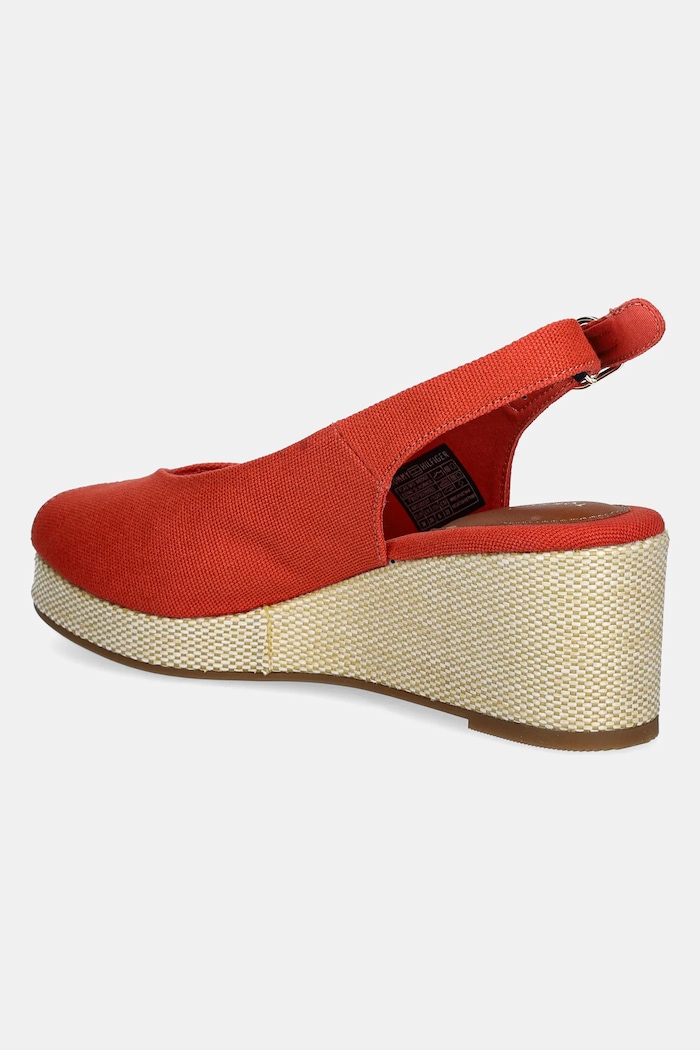Obuwie Tommy Hilfiger sandały FLAG MID WEDGE ESPAD SLINGBACK FW0FW08595 czerwony