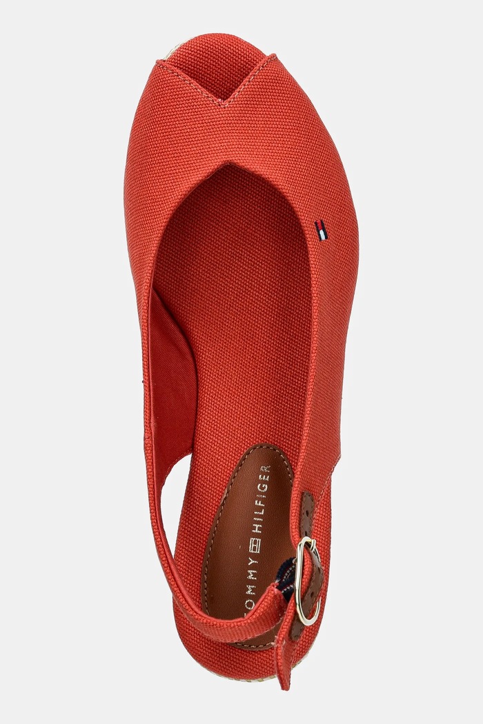 Tommy Hilfiger sandały FLAG MID WEDGE ESPAD SLINGBACK czerwony FW0FW08595