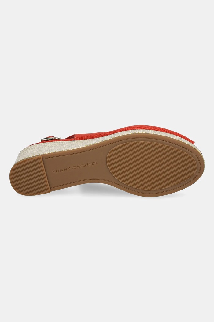 Tommy Hilfiger sandały FLAG MID WEDGE ESPAD SLINGBACK FW0FW08595 czerwony