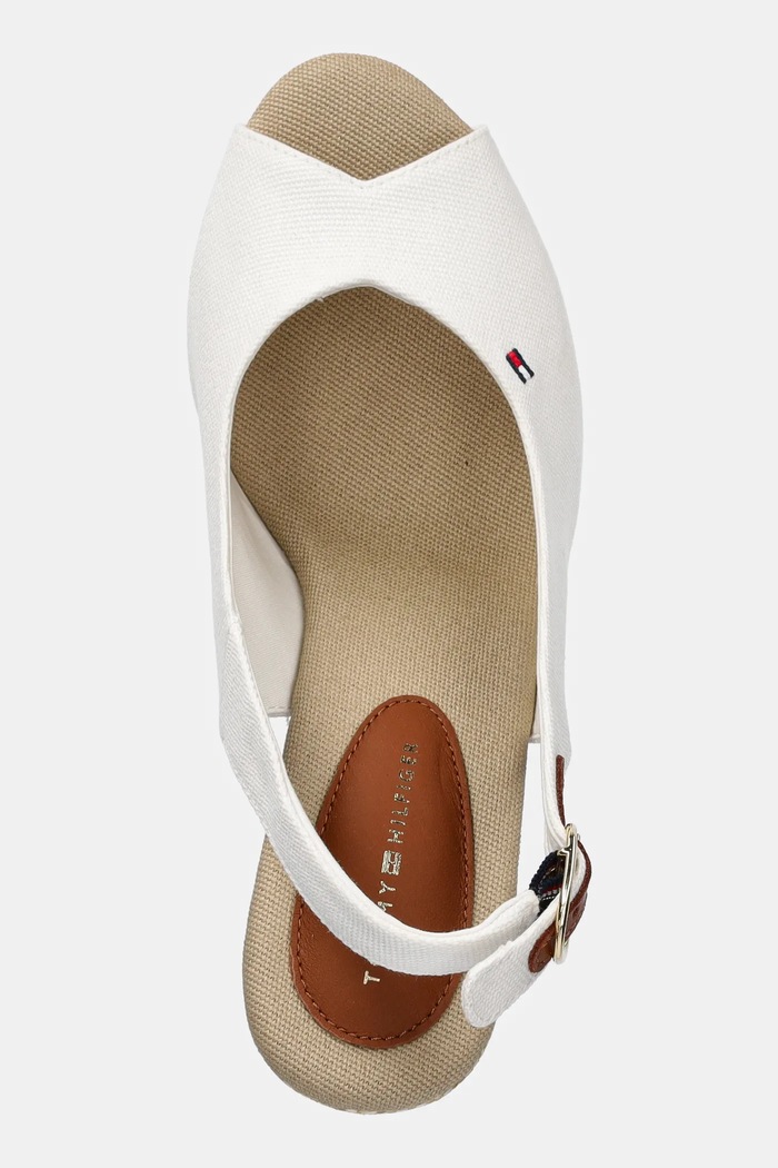 Tommy Hilfiger sandale FLAG HIGH WEDGE ESPAD SLINGBACK alb FW0FW08597