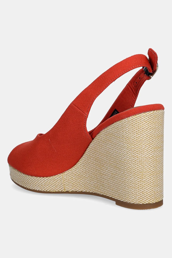 Obuwie Tommy Hilfiger sandały FLAG HIGH WEDGE ESPAD SLINGBACK FW0FW08597 czerwony