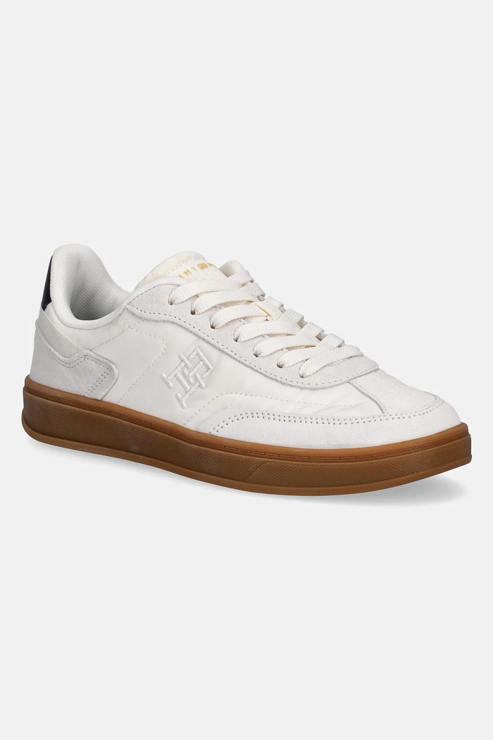 Sneakers Tommy Hilfiger TH HERITAGE SNEAKER δέρμα σαμουά λευκό FW0FW08643