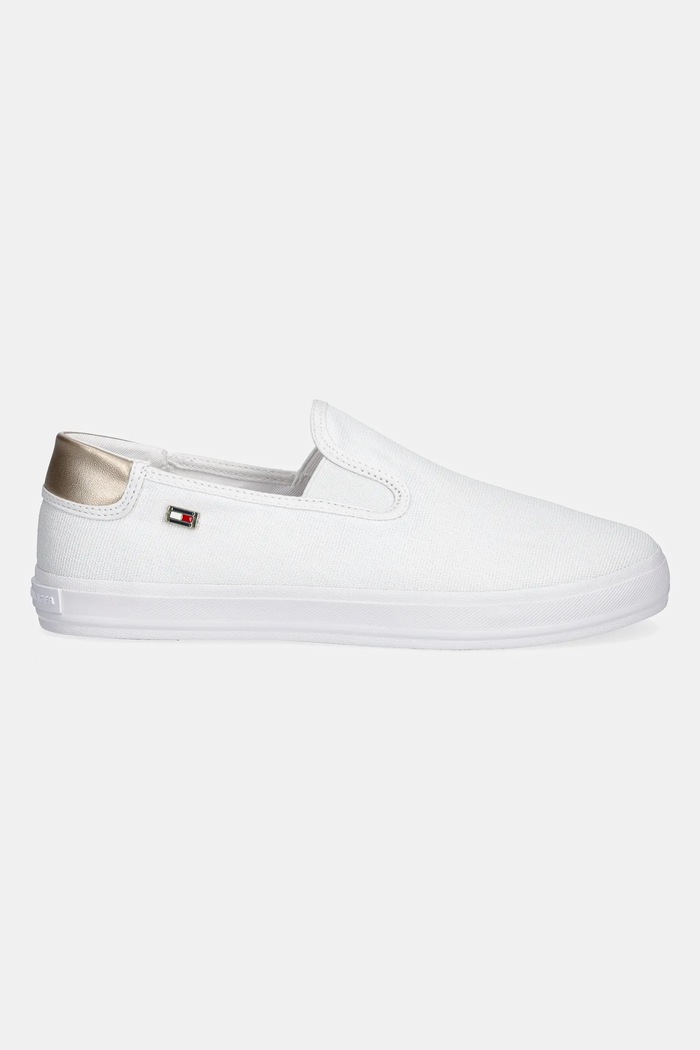 Πάνινα παπούτσια Tommy Hilfiger VULC CANVAS SLIP-ON SNEAKER FW0FW08645 λευκό SS25