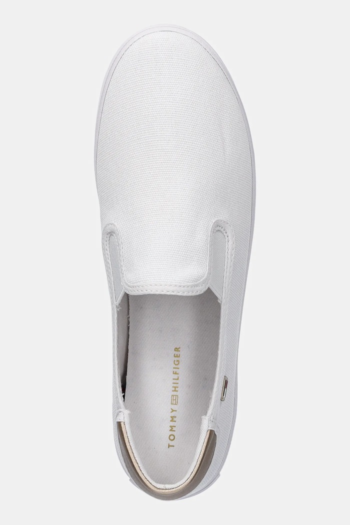 Πάνινα παπούτσια Tommy Hilfiger VULC CANVAS SLIP-ON SNEAKER λευκό FW0FW08645