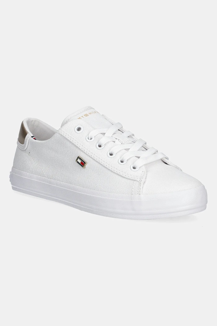 Tommy Hilfiger scarpe da ginnastica VULC CANVAS LACE UP SNEAKER flat bianco FW0FW08647
