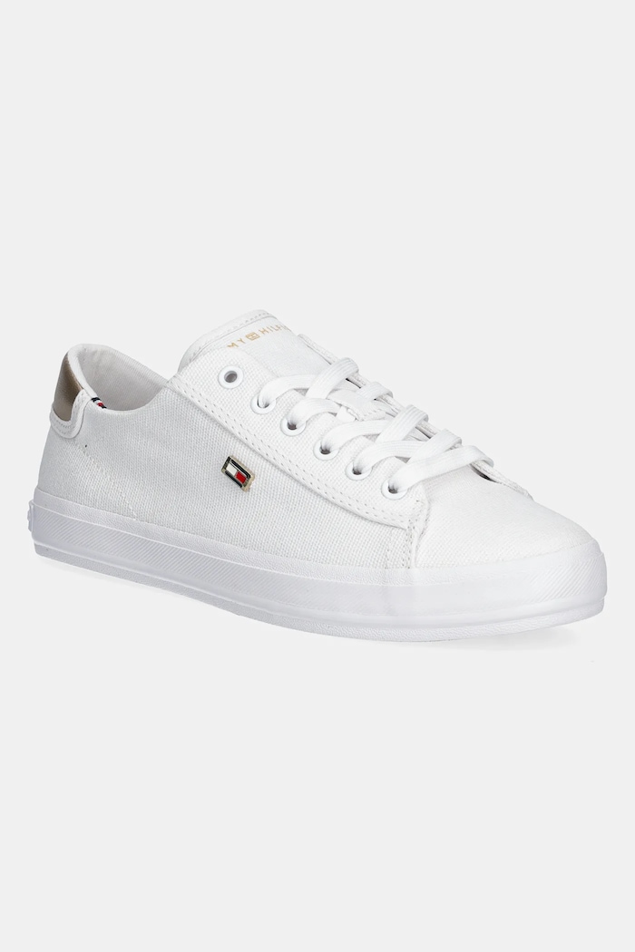 Tommy Hilfiger scarpe da ginnastica VULC CANVAS LACE UP SNEAKER flat bianco FW0FW08647