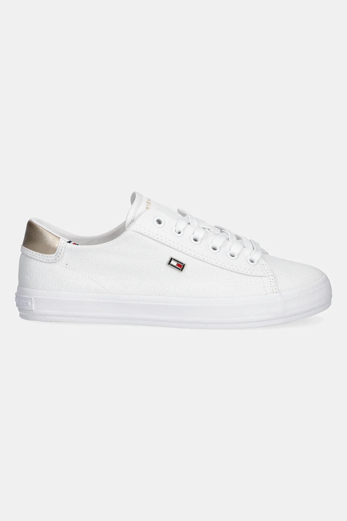 Tommy Hilfiger scarpe da ginnastica VULC CANVAS LACE UP SNEAKER FW0FW08647 bianco SS25