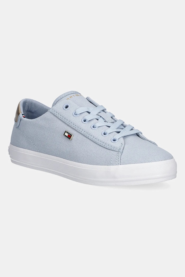 Tommy Hilfiger tenisówki VULC CANVAS LACE UP SNEAKER płaska niebieski FW0FW08647