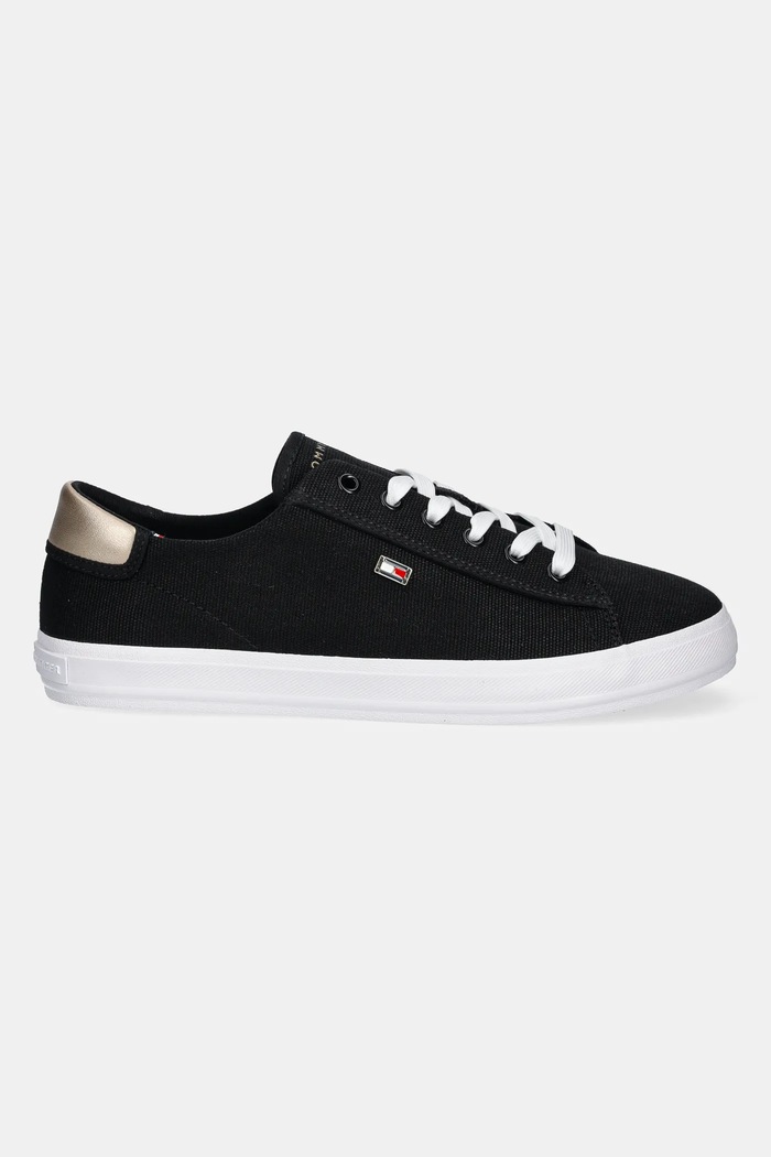 Πάνινα παπούτσια Tommy Hilfiger VULC CANVAS LACE UP SNEAKER FW0FW08647 μαύρο SS25