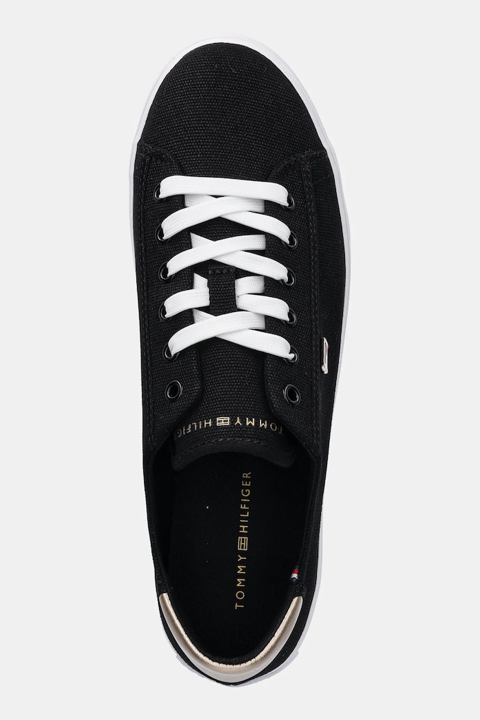 Πάνινα παπούτσια Tommy Hilfiger VULC CANVAS LACE UP SNEAKER μαύρο FW0FW08647