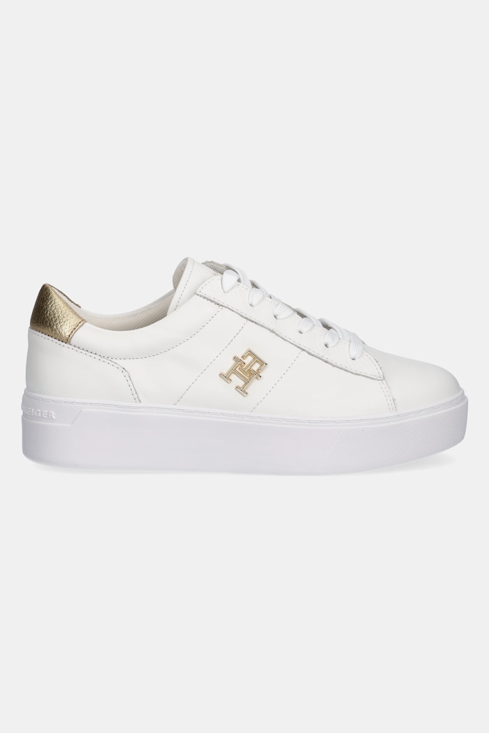 Tommy Hilfiger bőr sportcipő PLATFORM COURT SNEAKER METALLICS FW0FW08648 fehér SS25