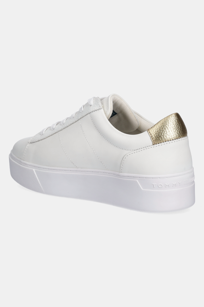 Cipők Tommy Hilfiger bőr sportcipő PLATFORM COURT SNEAKER METALLICS FW0FW08648 fehér