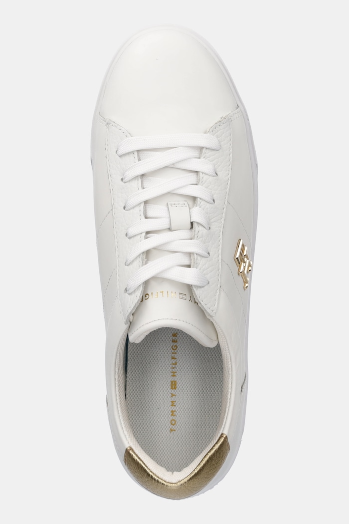 Tommy Hilfiger bőr sportcipő PLATFORM COURT SNEAKER METALLICS fehér FW0FW08648