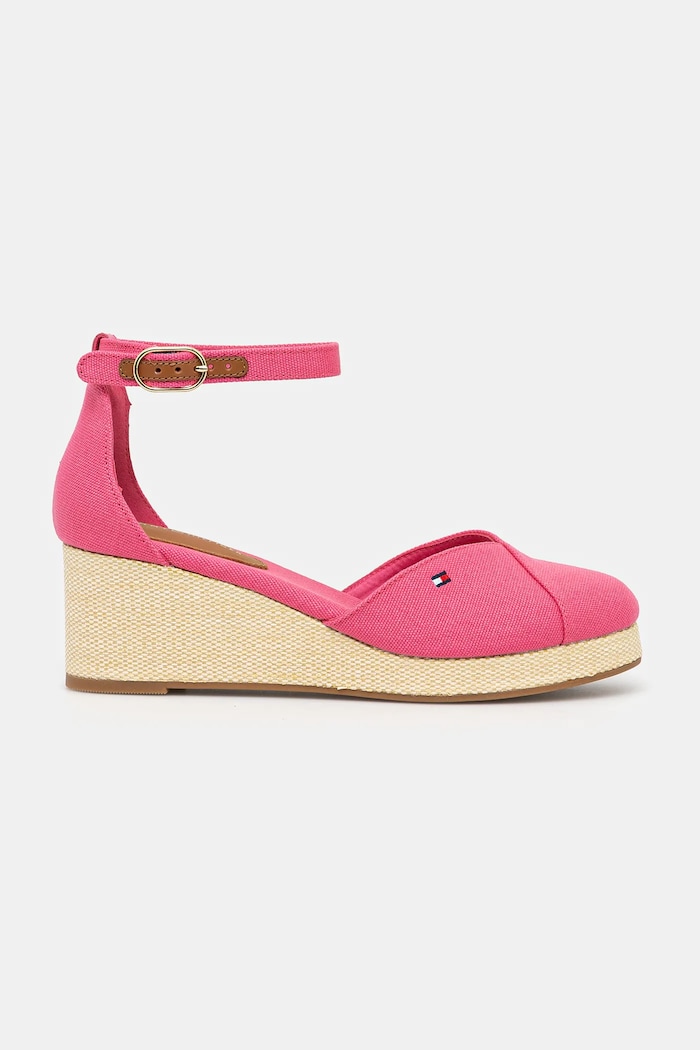 Εσπαντρίγιες Tommy Hilfiger FLAG CLOSED TOE MID WEDGE ESPAD FW0FW08657 ροζ SS25