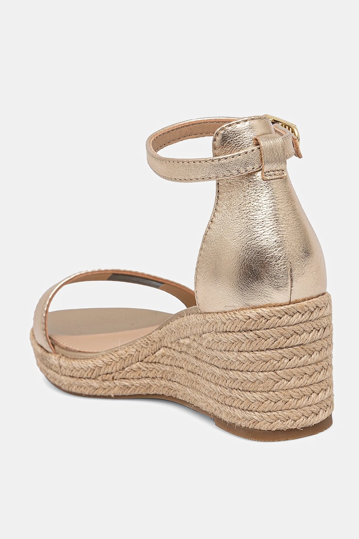 Obuća Kožne sandale Tommy Hilfiger TH METALLIC MID WEDGE ESPADRILLE FW0FW08663 zlatna