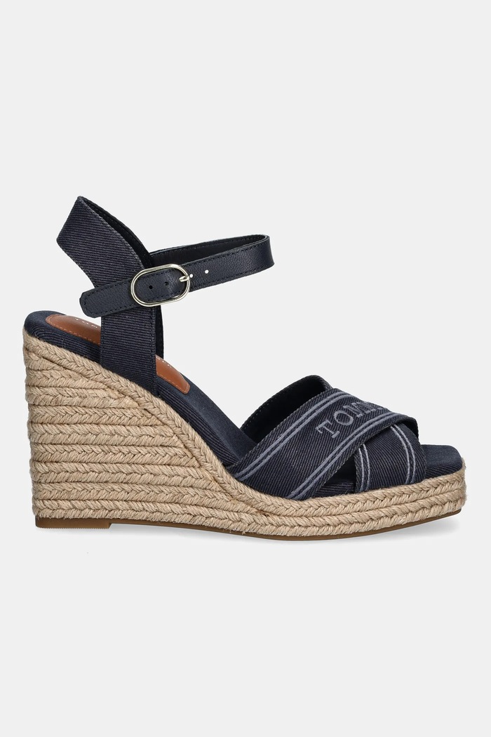 Sandále Tommy Hilfiger TOMMY HILFIGER ESPAD HIGH WEDGE FW0FW08668 tmavomodrá SS25