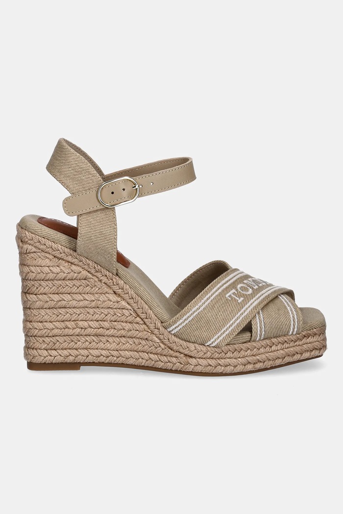 Tommy Hilfiger sandale TOMMY HILFIGER ESPAD HIGH WEDGE FW0FW08668 bej SS25