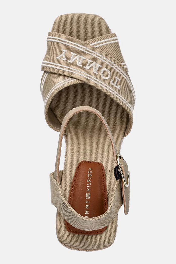Tommy Hilfiger sandale TOMMY HILFIGER ESPAD HIGH WEDGE bej FW0FW08668