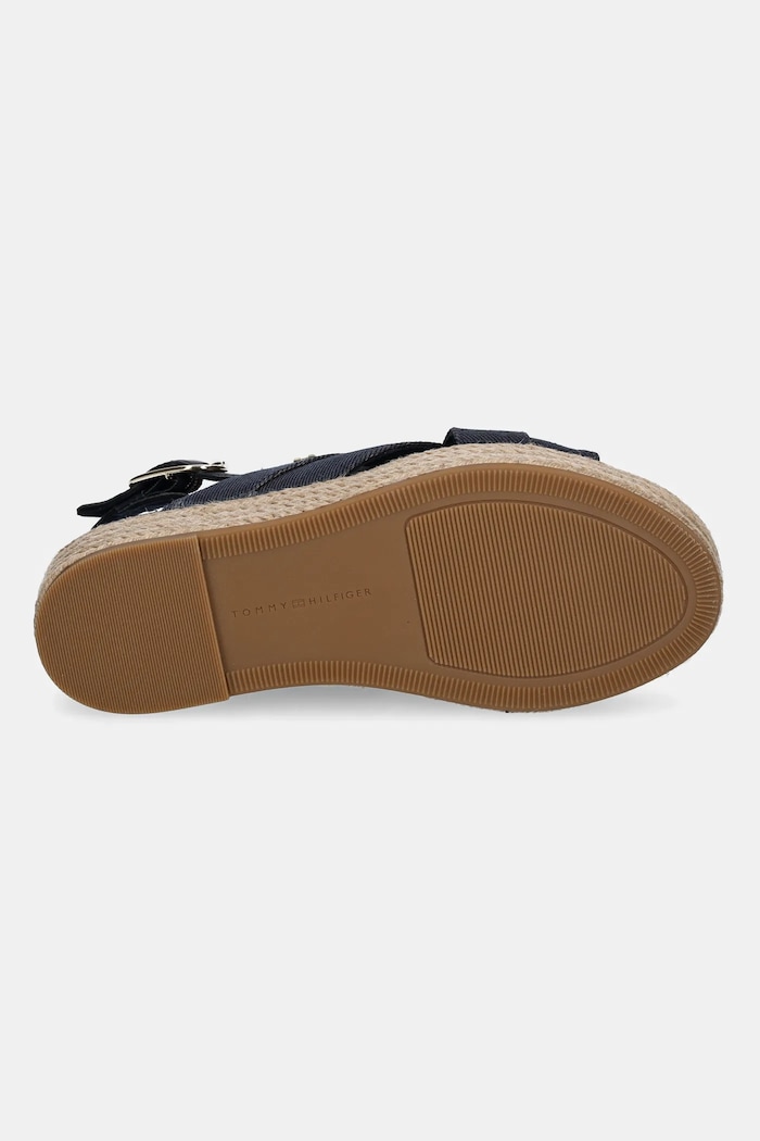 Sandále Tommy Hilfiger DENIM ESPADRILLE PLATFORM SANDAL FW0FW08669 tmavomodrá