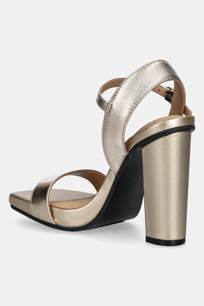 Scarpe Tommy Hilfiger sandali in pelle HIGH HEEL GOLDEN LEATHER SANDAL FW0FW08674 oro