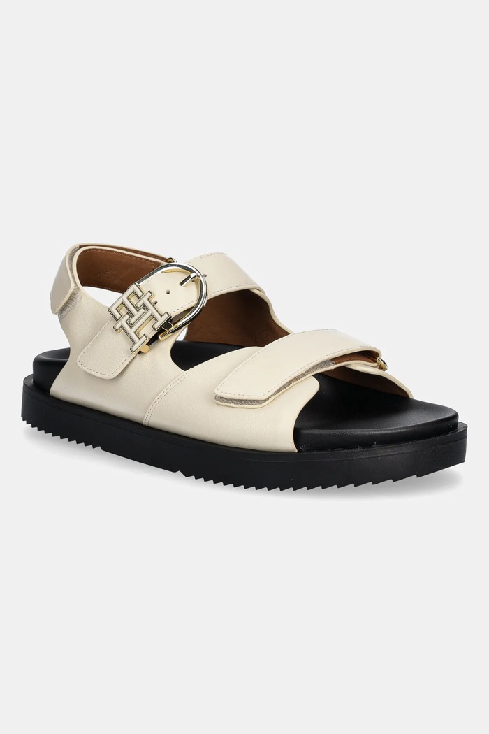 Kožené sandále Tommy Hilfiger LEATHER SPORTY SANDAL usňová koža béžová FW0FW08799