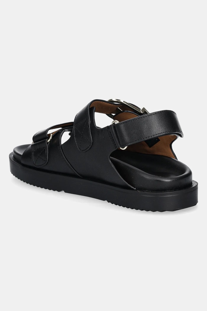 Obuwie Tommy Hilfiger sandały skórzane LEATHER SPORTY SANDAL FW0FW08799 czarny