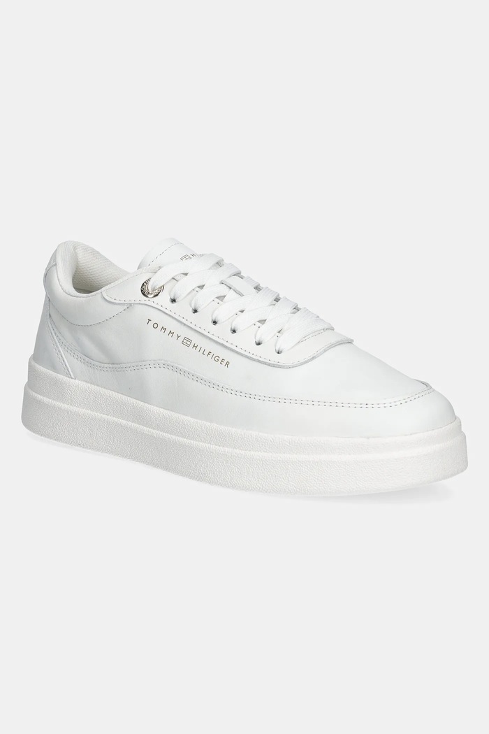 Tommy Hilfiger sneakersy skórzane MODERN COURT SNEAKER LTHR płaska biały FW0FW08800