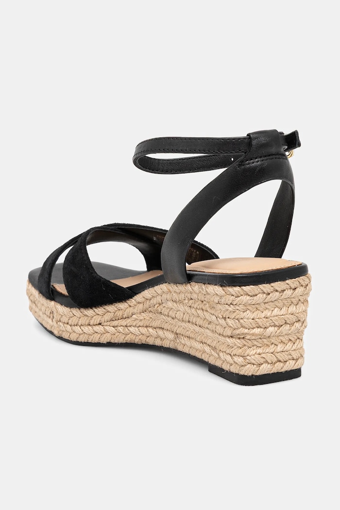 Obuća Kožne sandale Tommy Hilfiger LEATHER & SUEDE MID WEDGE ESPAD FW0FW08804 crna