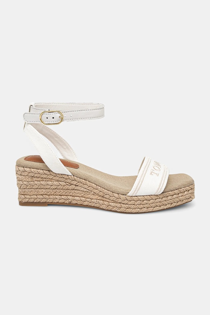 Tommy Hilfiger sandale TOMMY HILFIGER ESPAD MID WEDGE FW0FW08805 alb SS25