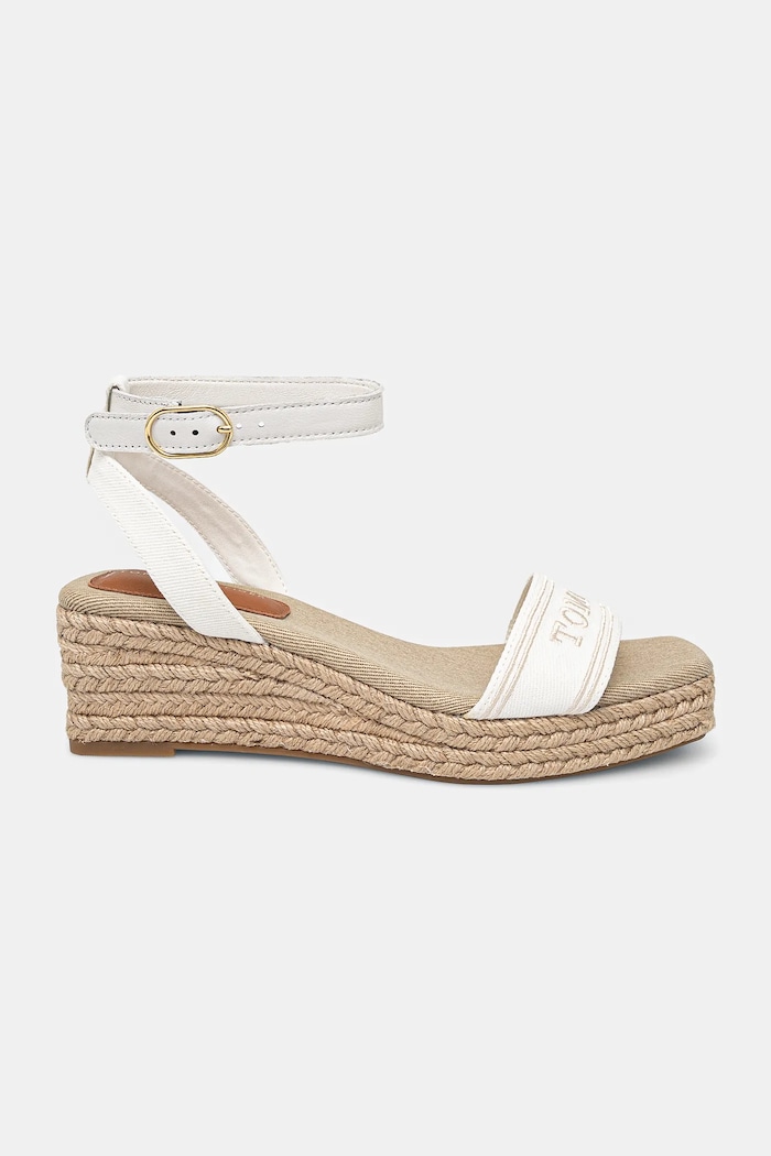 Tommy Hilfiger sandale TOMMY HILFIGER ESPAD MID WEDGE FW0FW08805 alb SS25