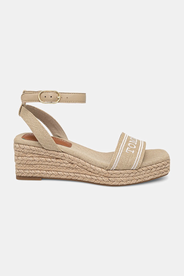 Sandale Tommy Hilfiger TOMMY HILFIGER ESPAD MID WEDGE FW0FW08805 bež SS25