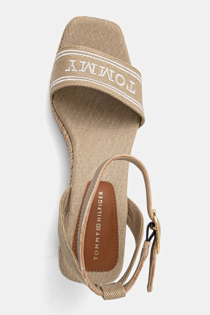 Sandale Tommy Hilfiger TOMMY HILFIGER ESPAD MID WEDGE bež FW0FW08805