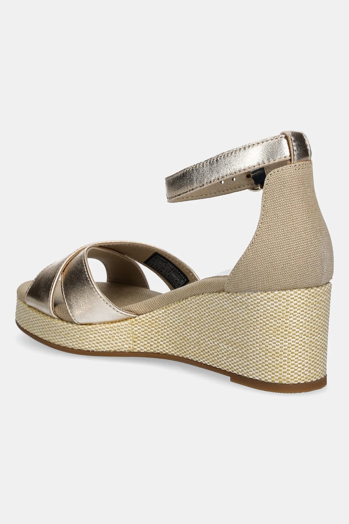 Παπούτσια Πέδιλα Tommy Hilfiger FLAG METALLIC MID WEDGE ESPAD FW0FW08810 χρυσαφί